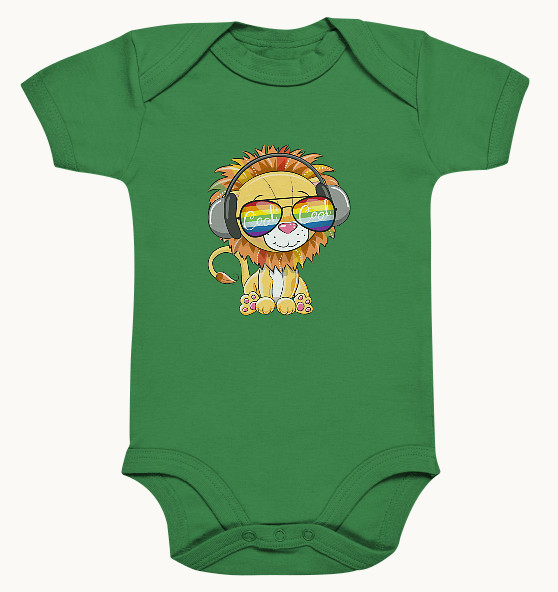 Be Cool Löwe mit Kopfhörer - Baby Body - Baby Strampler